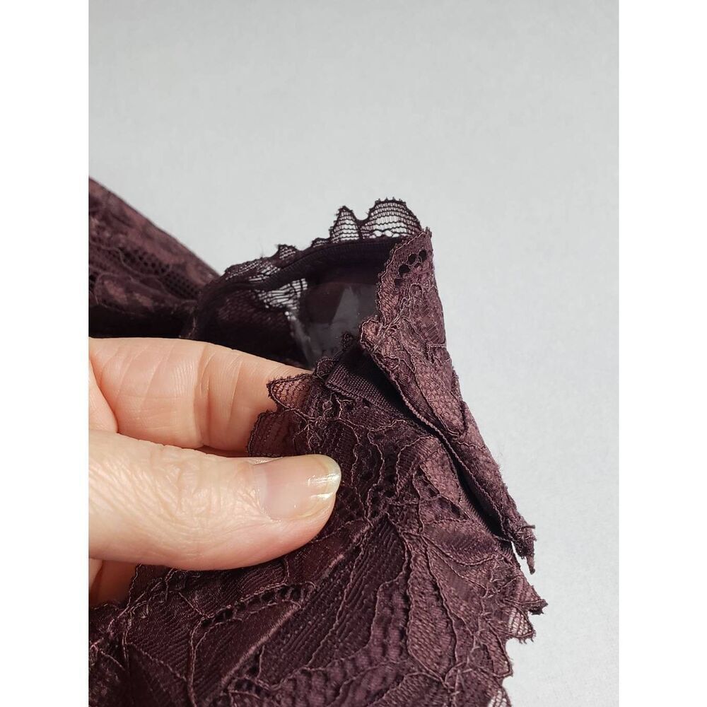 Free People Intimately Everyday Lace Deep V Bodysuit in Plum Jam Sz S NWT - Picture 5 of 7